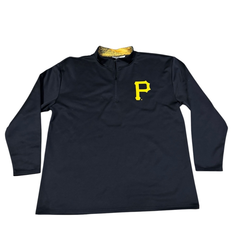 MLB Genuine Merchandise Pittsburgh Pirates 1/4 Zip Shirt Mens 2XL Black Pullover